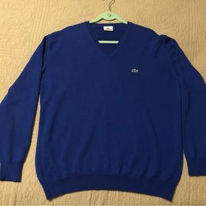 Lacoste V-Neck Sweater, Men’s size 7 (XXL), Blue